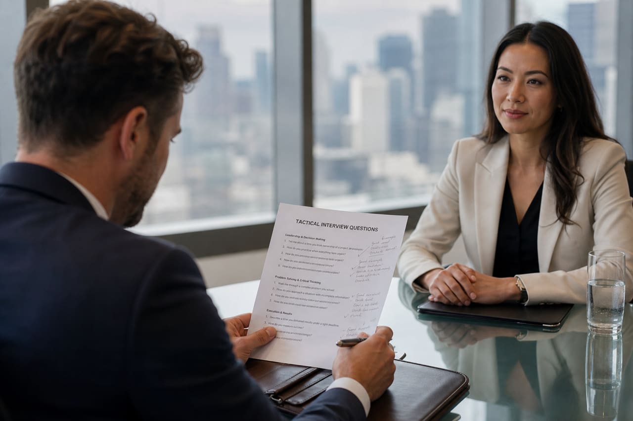 Hiring Manager Asking Tactical Interview Questions to Candidate