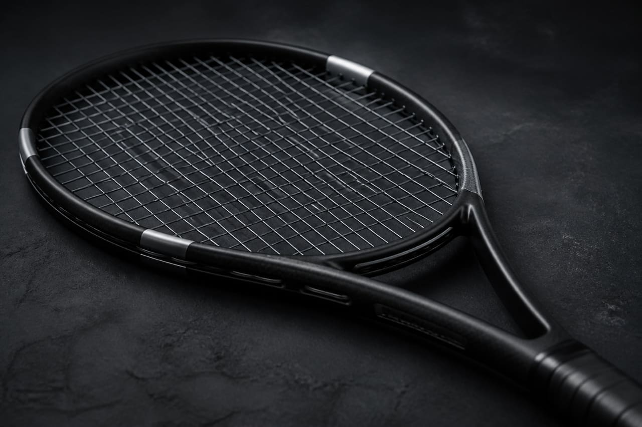 Professional Tennis Racket for Control on Textured Background