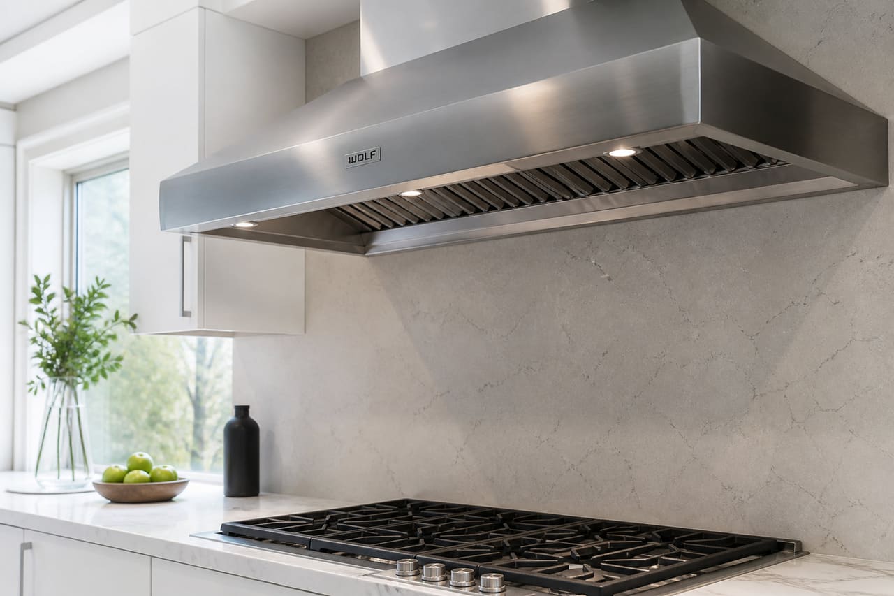 Stainless Steel Range Hood Installed in Modern Kitchen