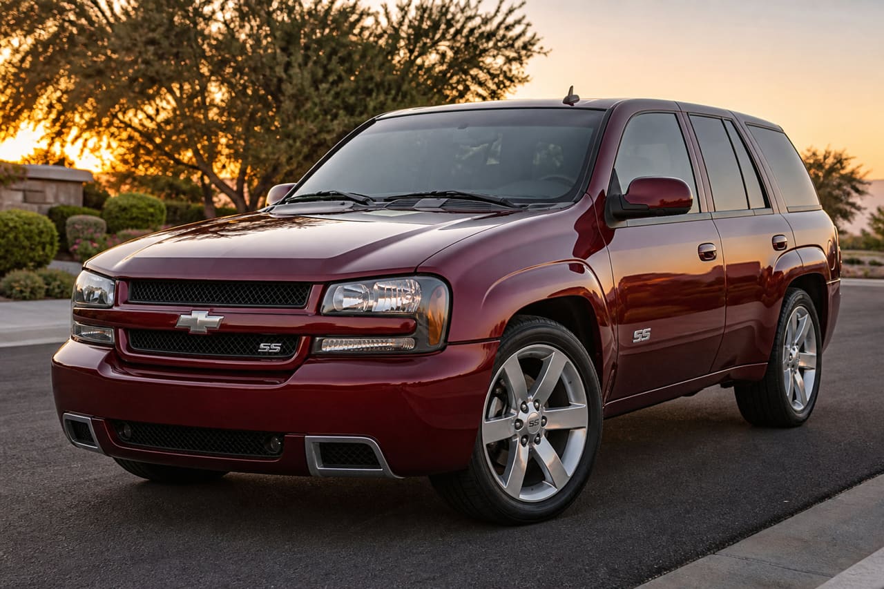 Red 2005 Trailblazer Ss Parked on Asphalt Road