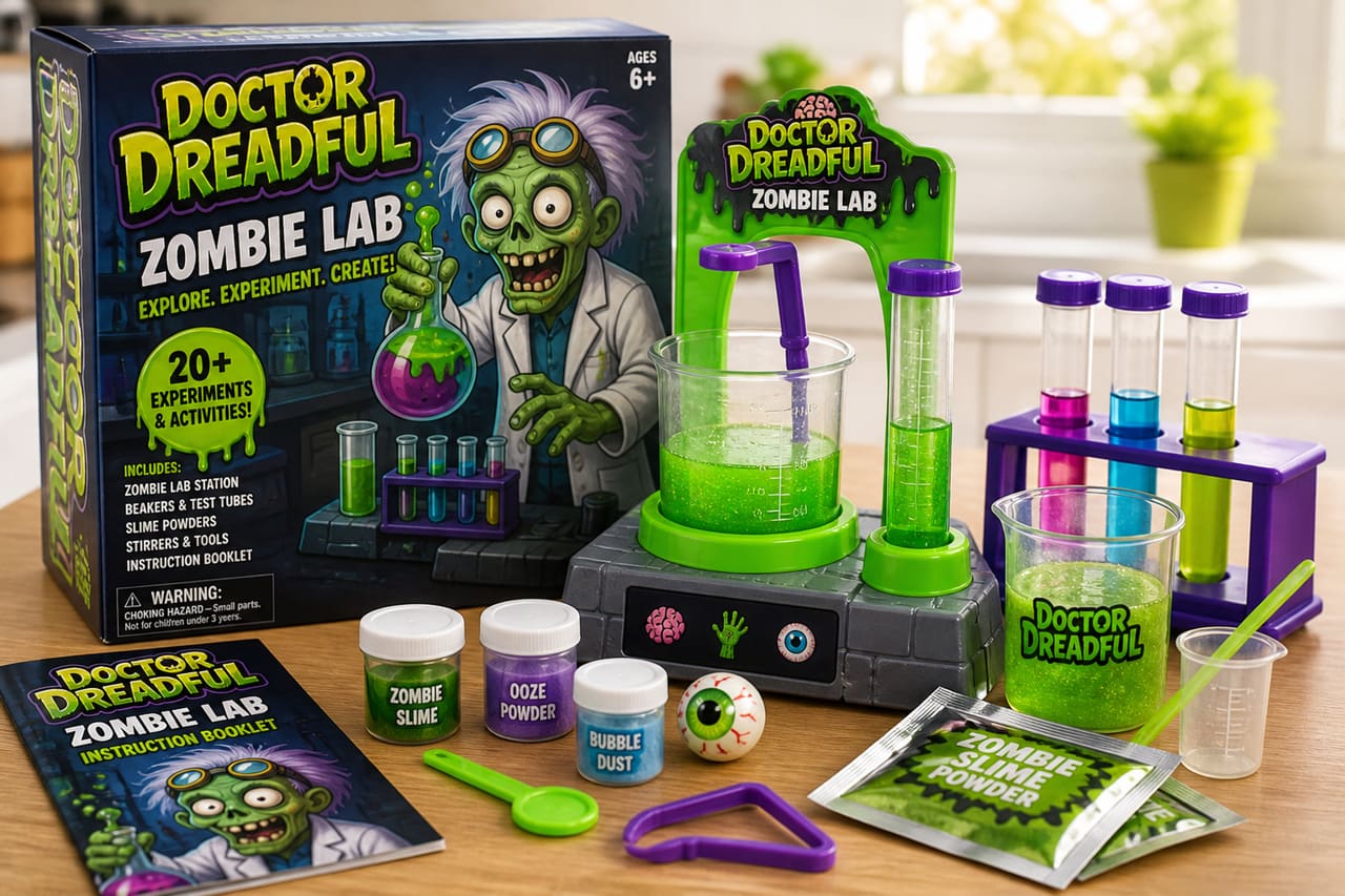 Zombie Doctor Standing in a Derelict Laboratory