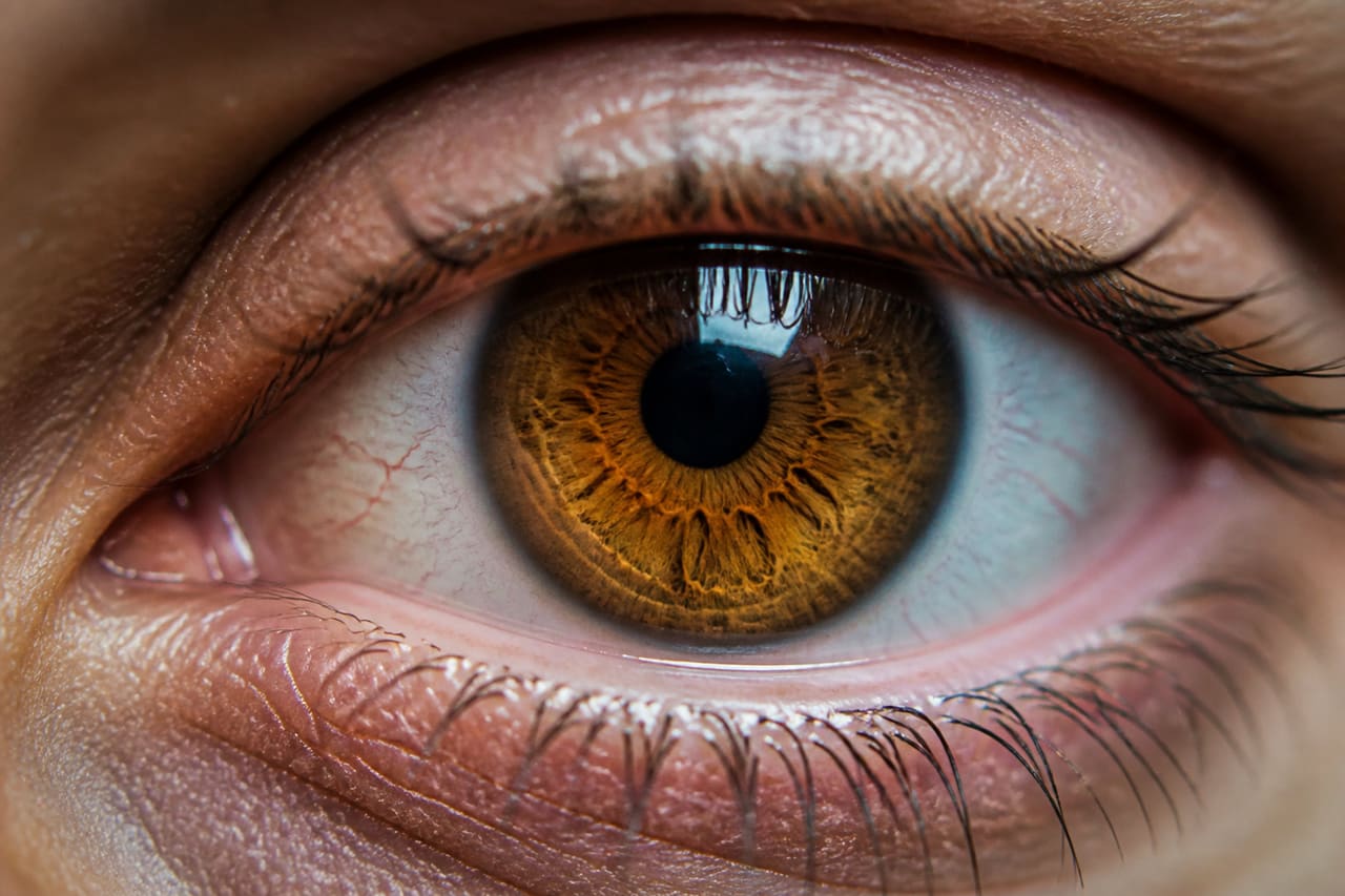 Extreme Macro Close-Up of a Human Eye Iris