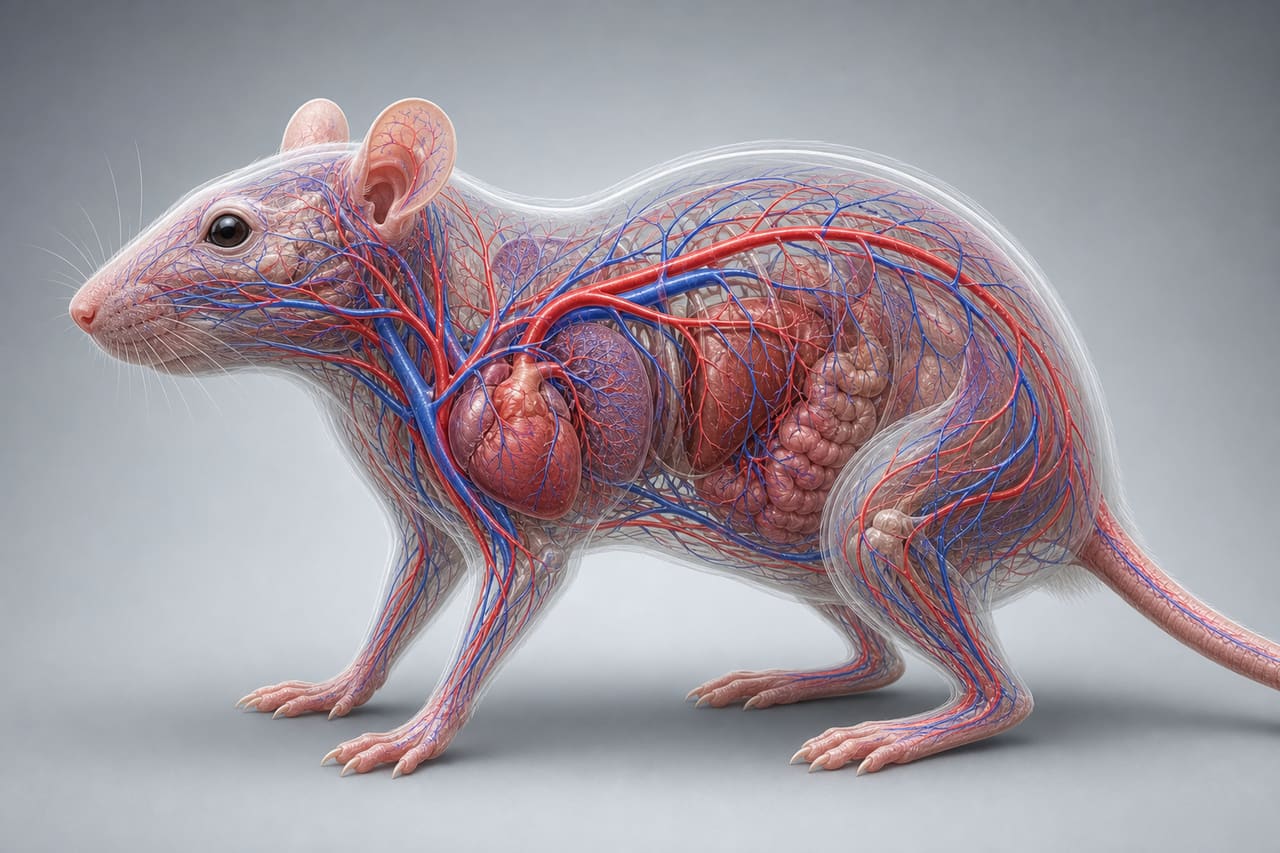 Detailed Illustration of Rat Vascular Anatomy and Circulatory System