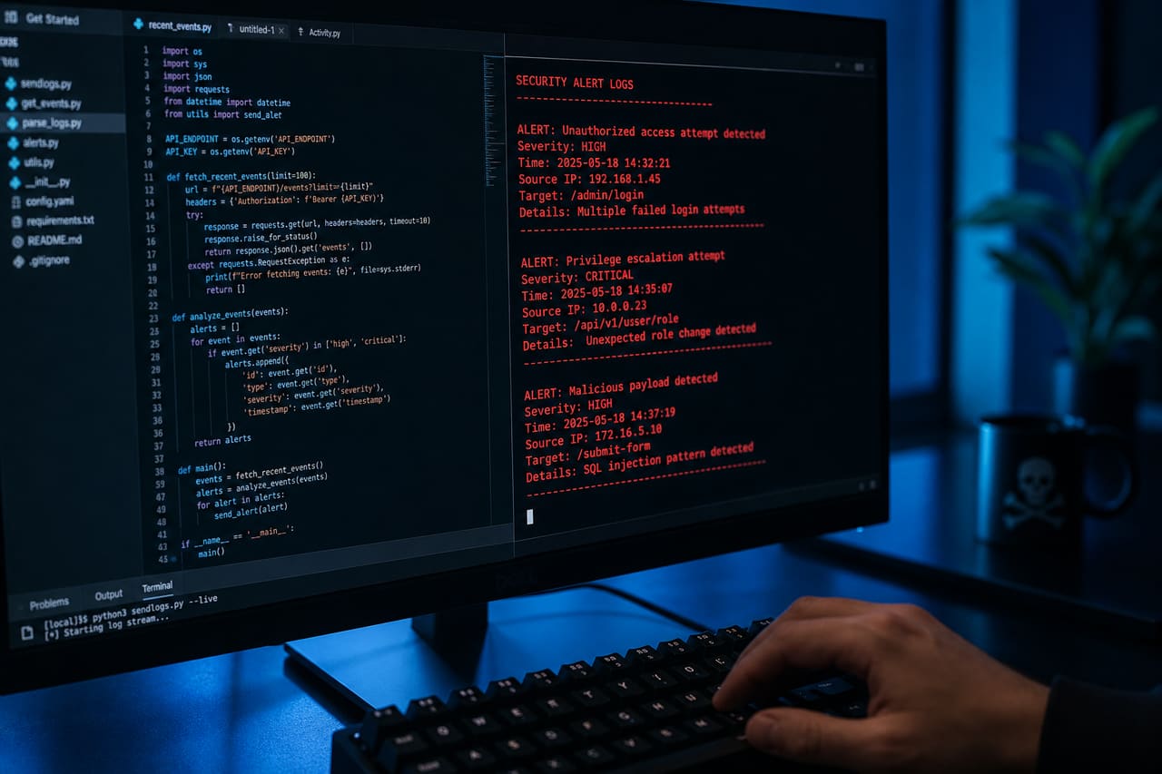 Cybersecurity Expert Analyzing Malicious Software Code on Computer Screen