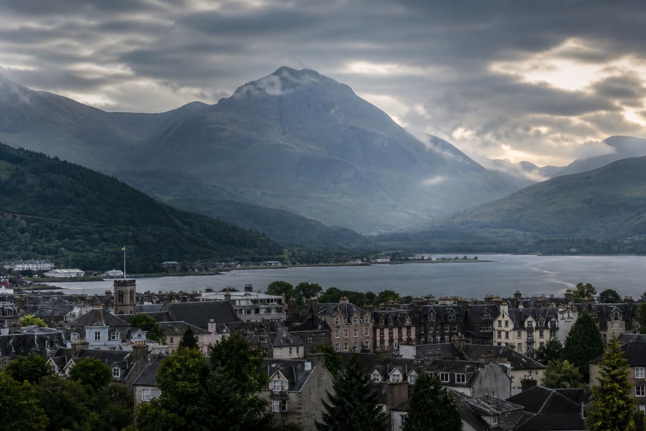 Panoramic View of Ben Nevis and Fort William Townscape