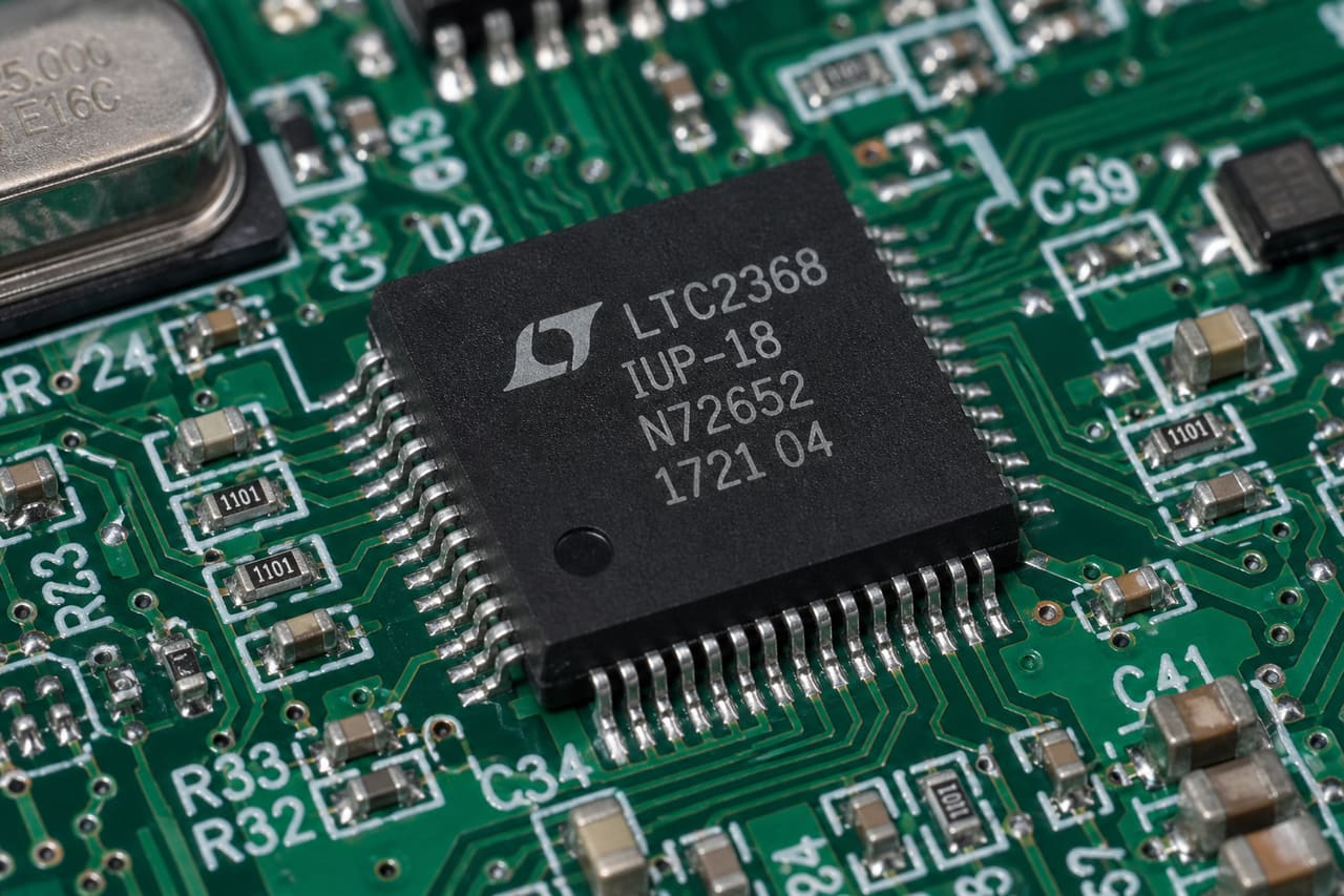 Ltc2368 Analog to Digital Converter Chip on a Printed Circuit Board