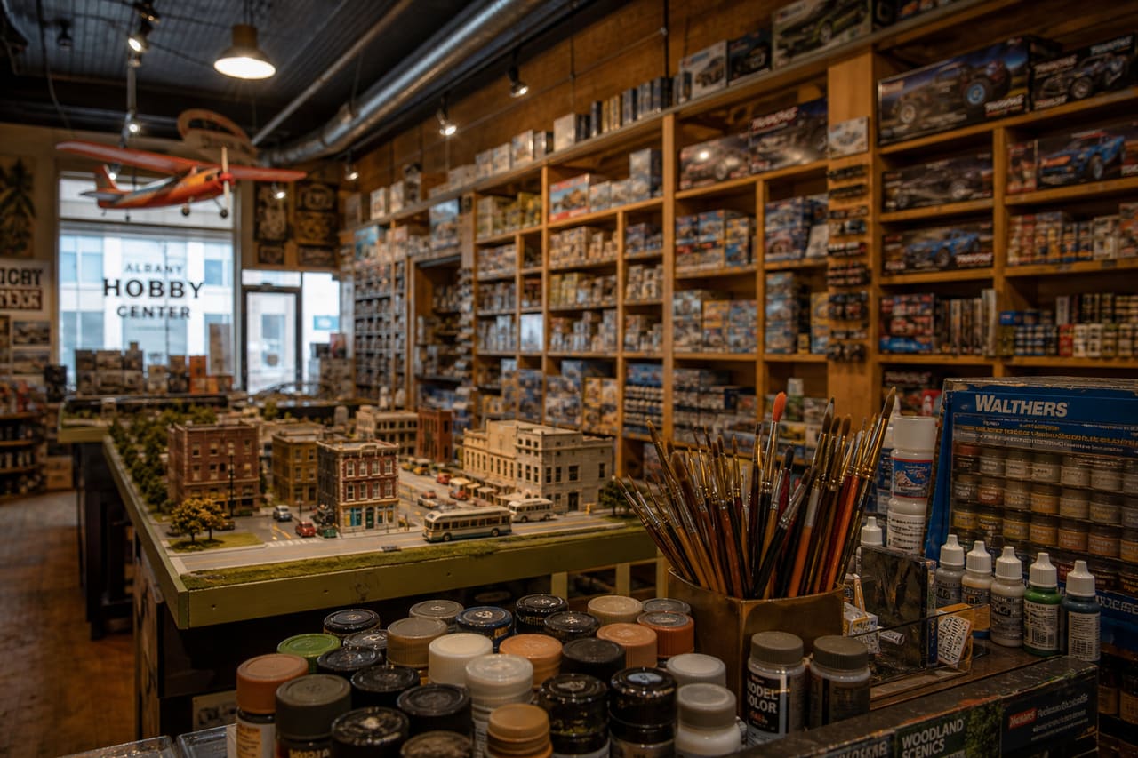 Interior View of a Fully Stocked Albany Hobby Store