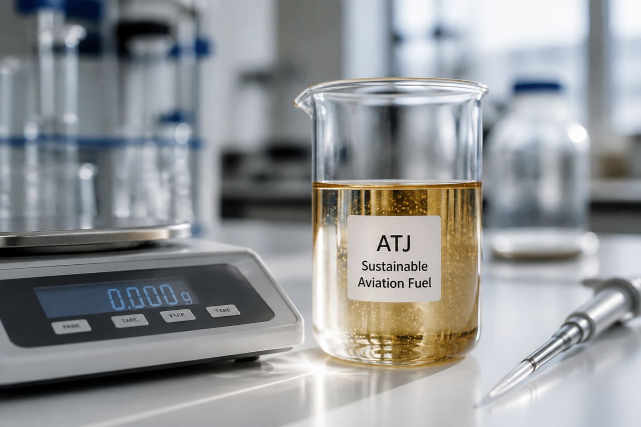 Sample of Atj Fuel in a Laboratory Beaker