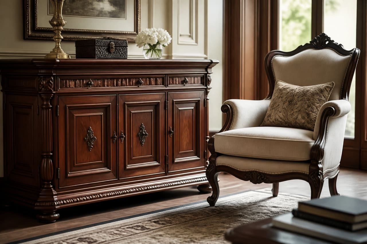 Luxury Traditional Furniture in an Elegant Living Room