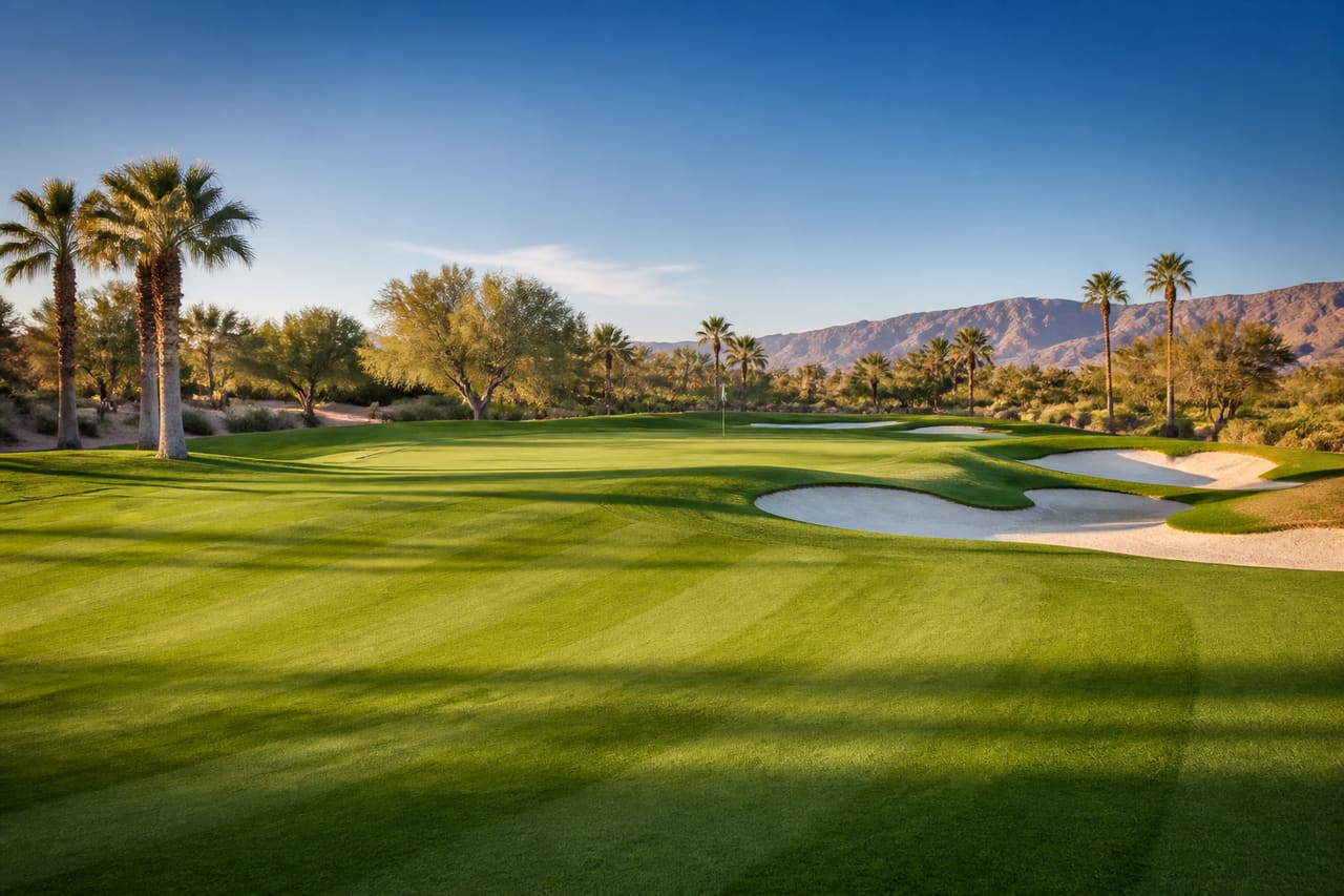 Scenic View of a Lush Green Golf Course Fairway
