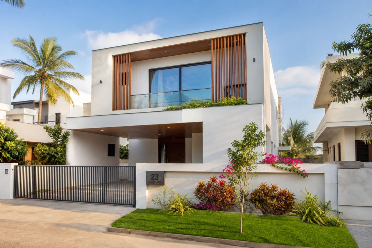 Modern Two Story Residential House in Meenakshi Garden Coimbatore