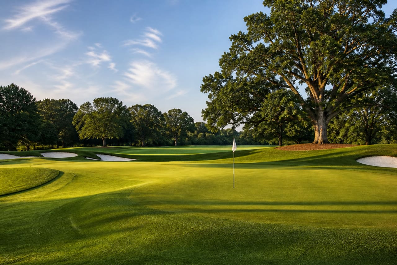 Pristine Golf Green at Sedgefield Country Club in Greensboro