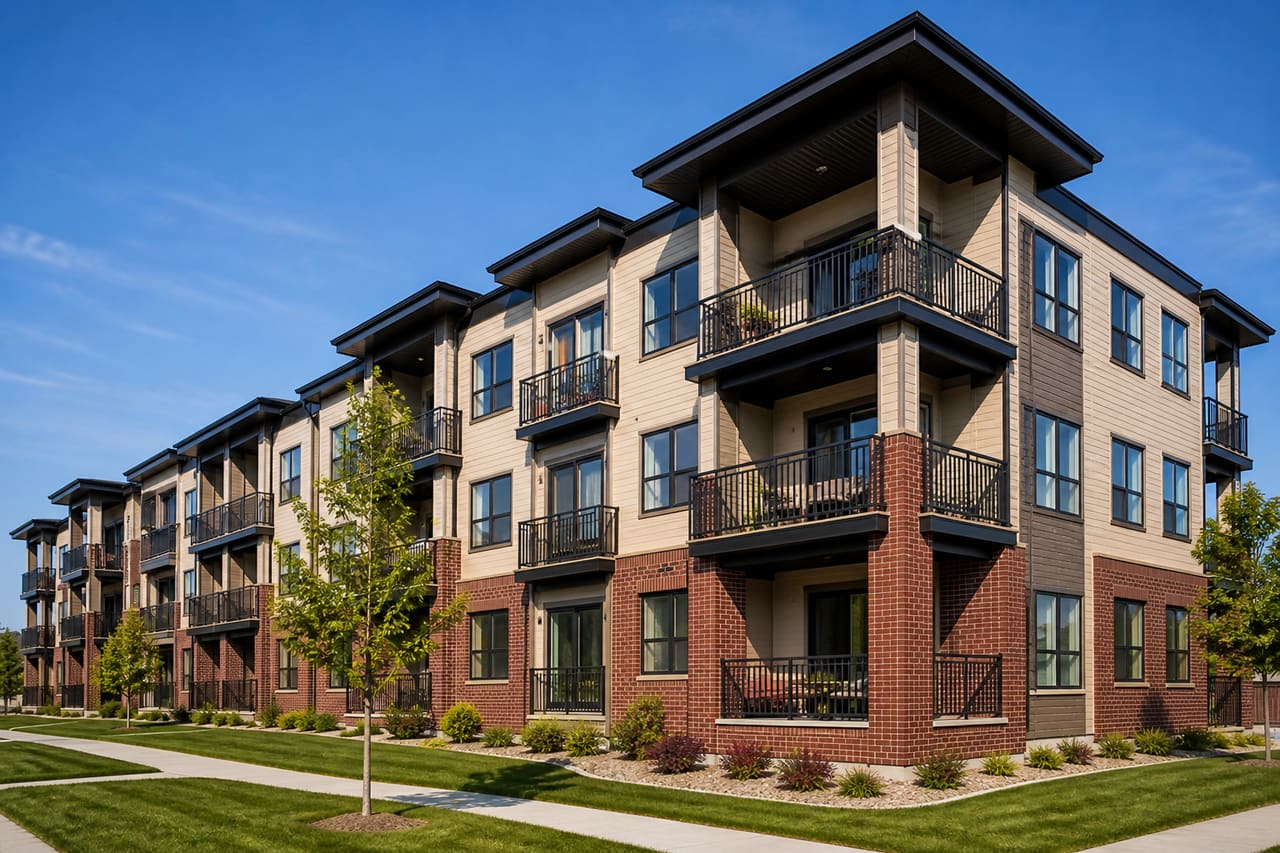 Modern Apartment Exterior in Clinton Iowa