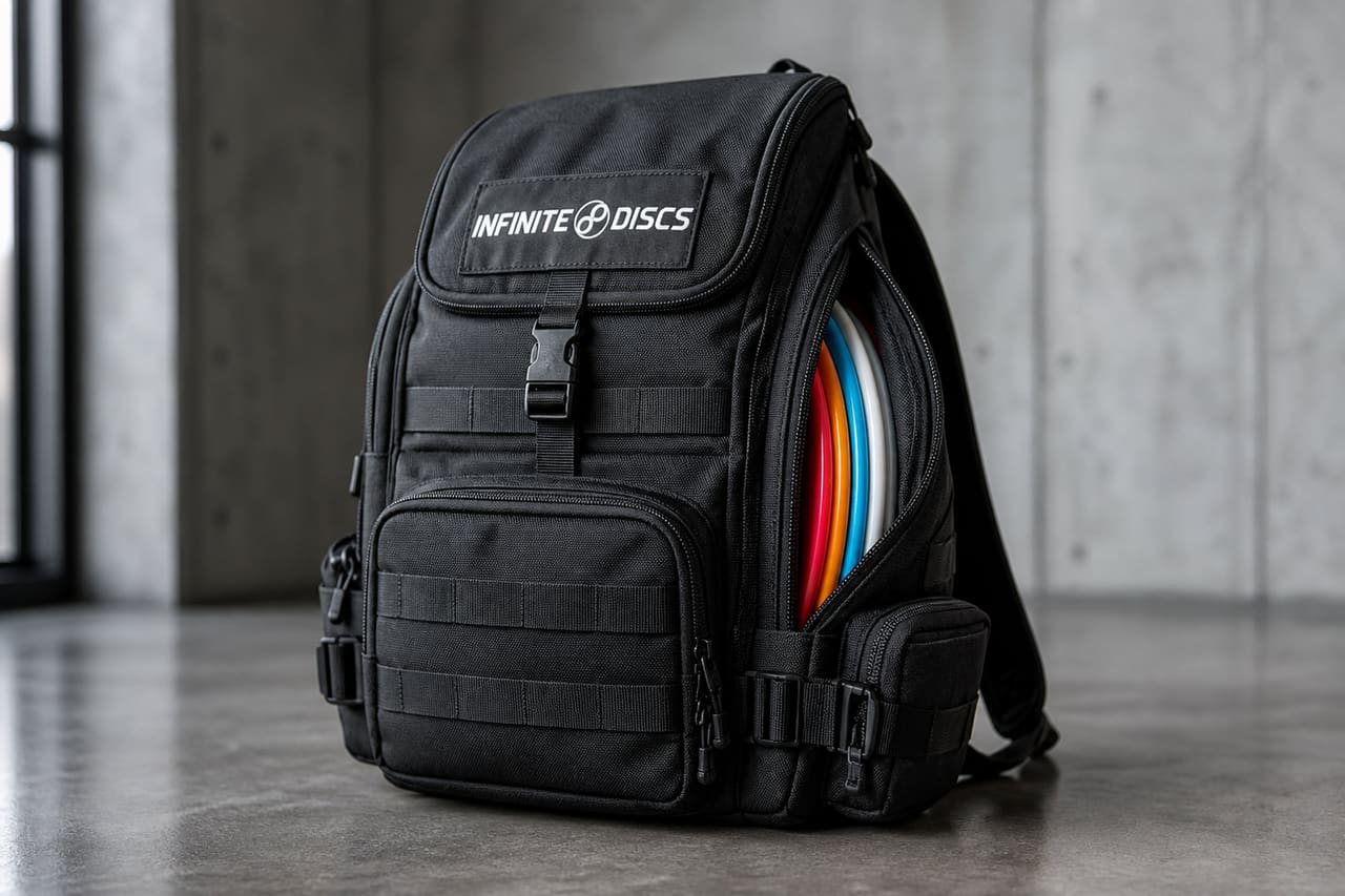 Tactical Infinite Discs Slinger Bag on Concrete Floor