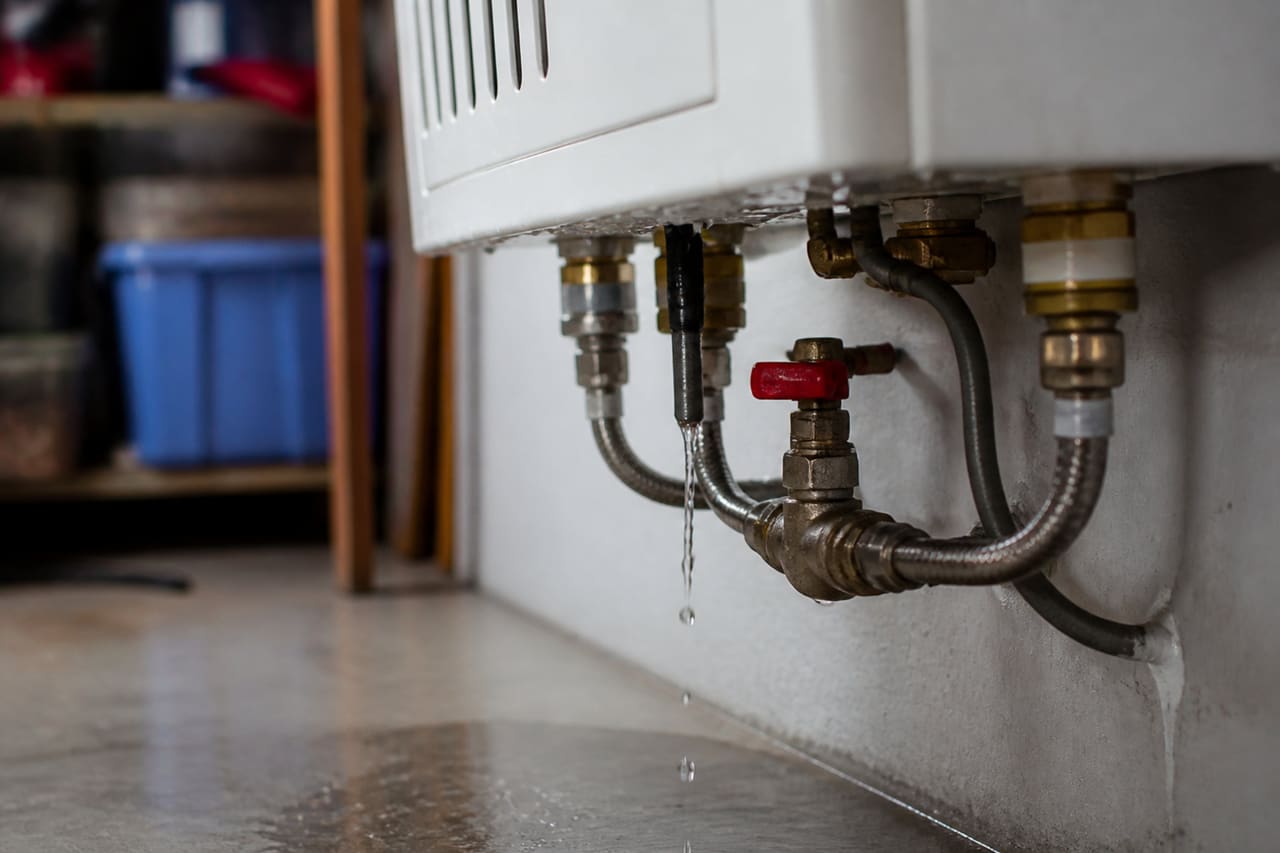 Tankless Water Heater Leaking Water Onto Utility Room Floor