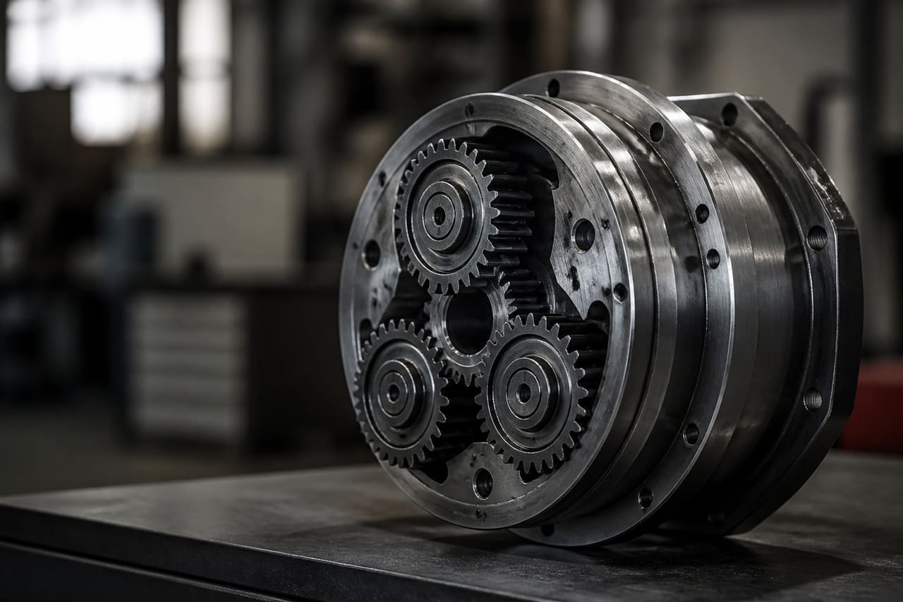 Precision Mavor Industrial Component on a Metallic Workbench