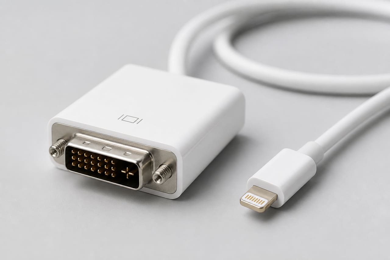 White Lightning to Dvi Cable on Neutral Surface