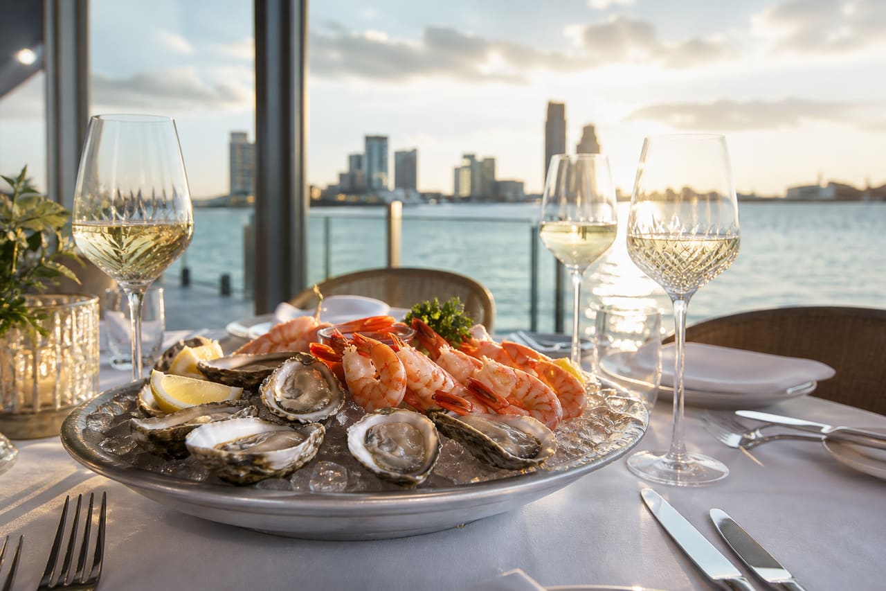 Upscale Waterfront Dining Table with Ocean View in Corpus Christi