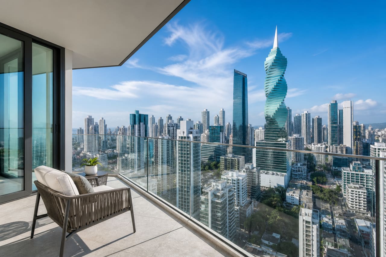 Modern Luxury Apartment Overlooking Panama City Skyline