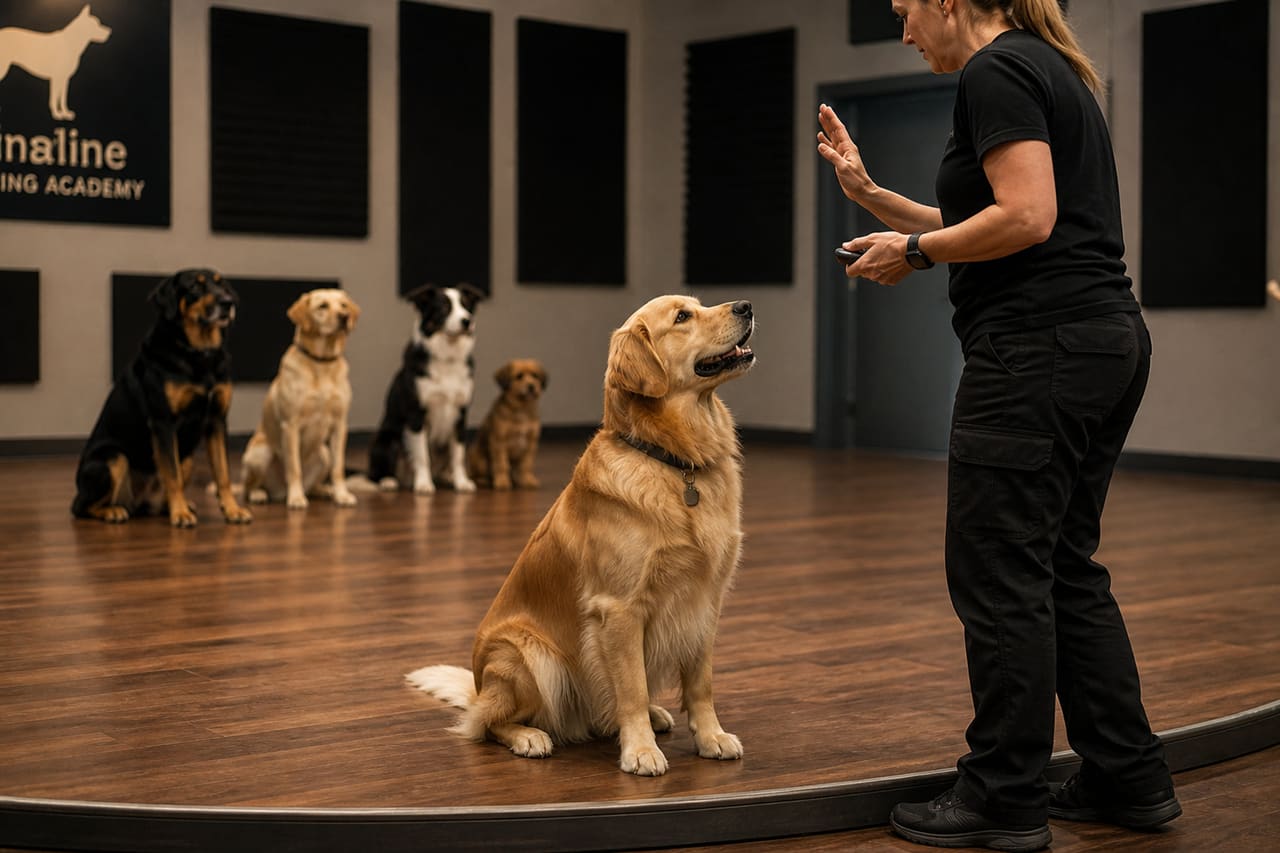 Golden Retriever Participating in an Animal Acting Class