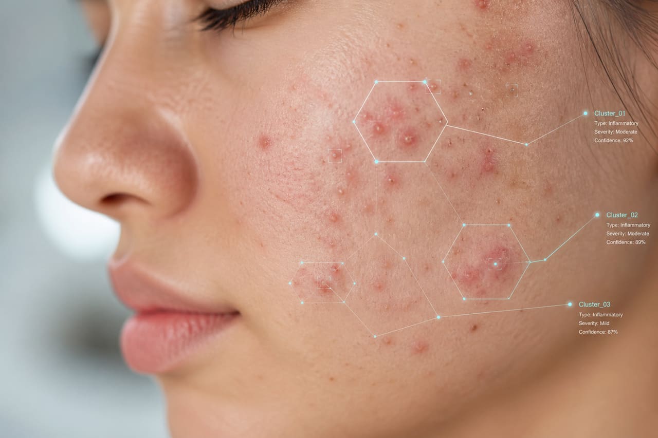 Digital Analysis of Acne Mapping on Human Cheeks