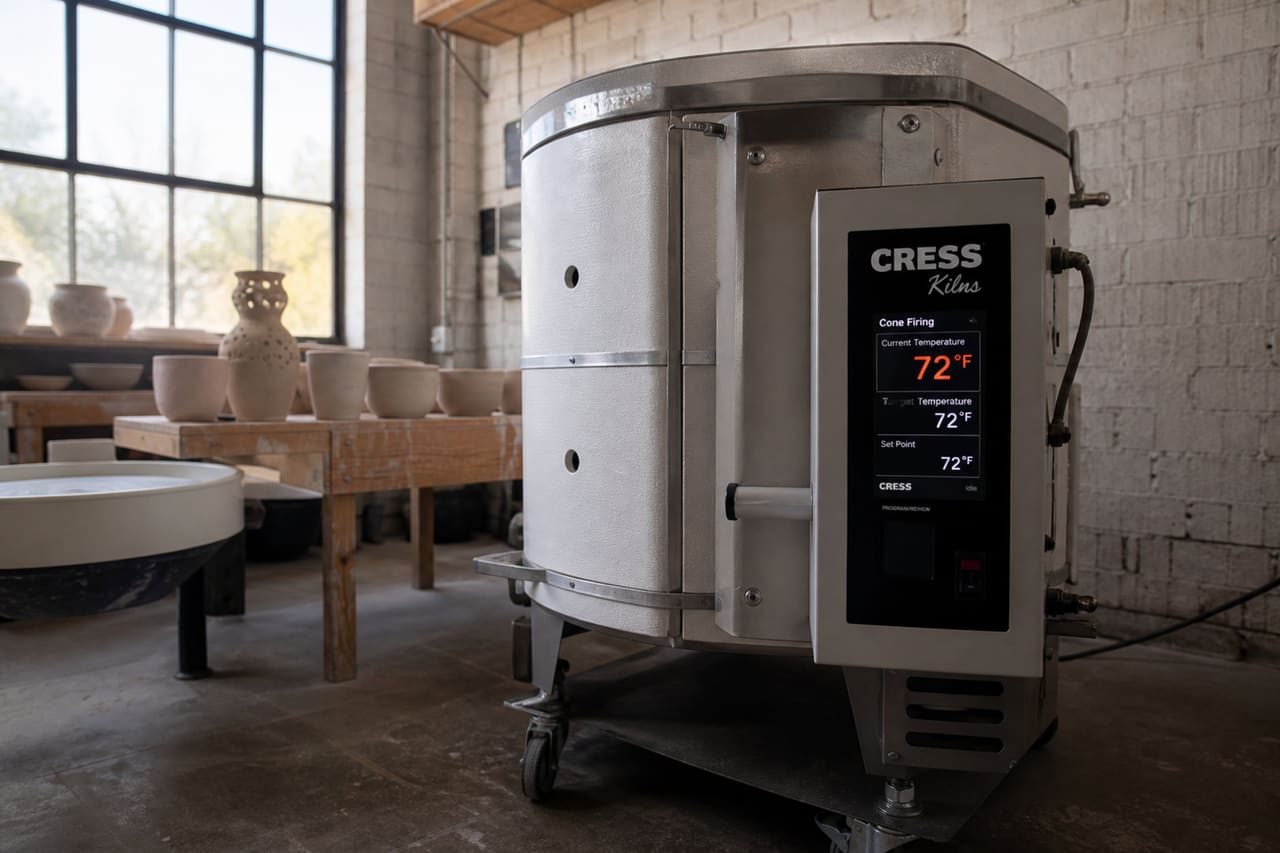 Electric Cress Ceramic Kiln in a Professional Pottery Studio