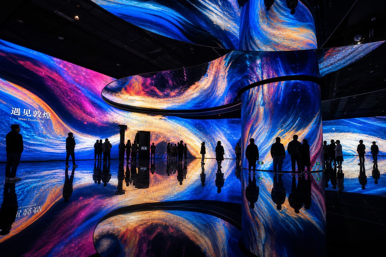 Immersive LED Art Installation at a Modern Exhibition in China