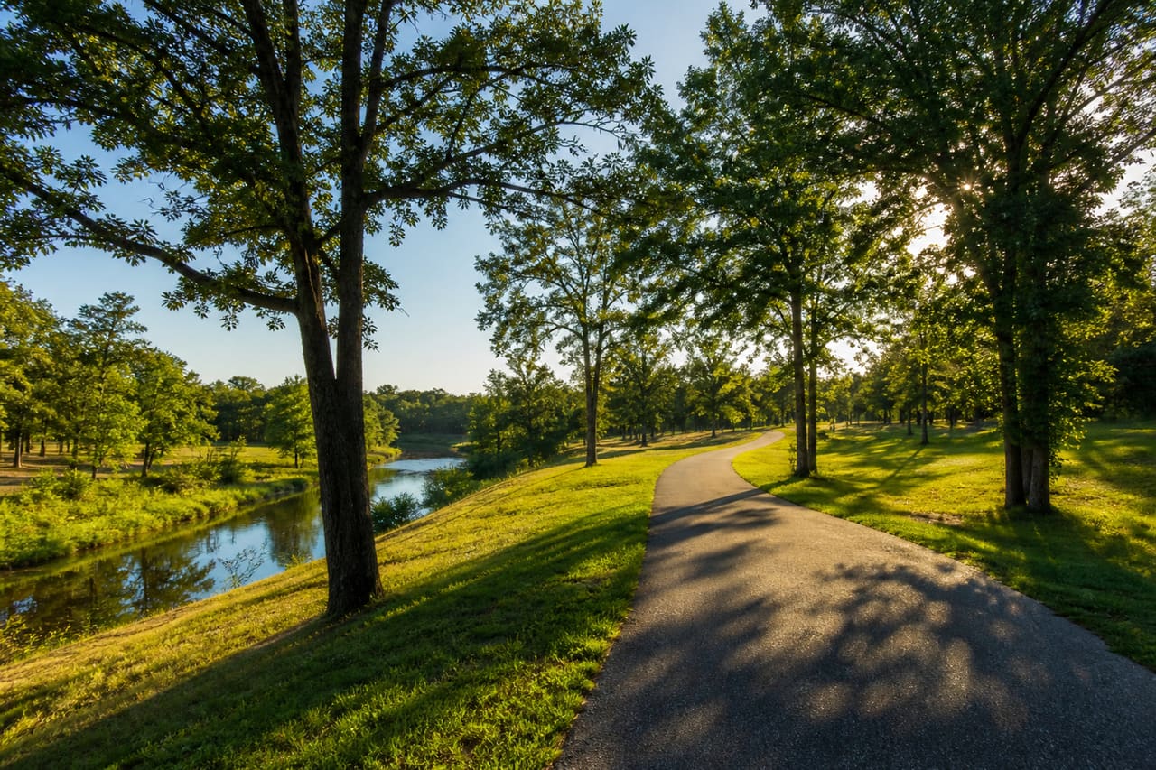 Walking Trail and Creek at Mill Creek Park in Brookeland