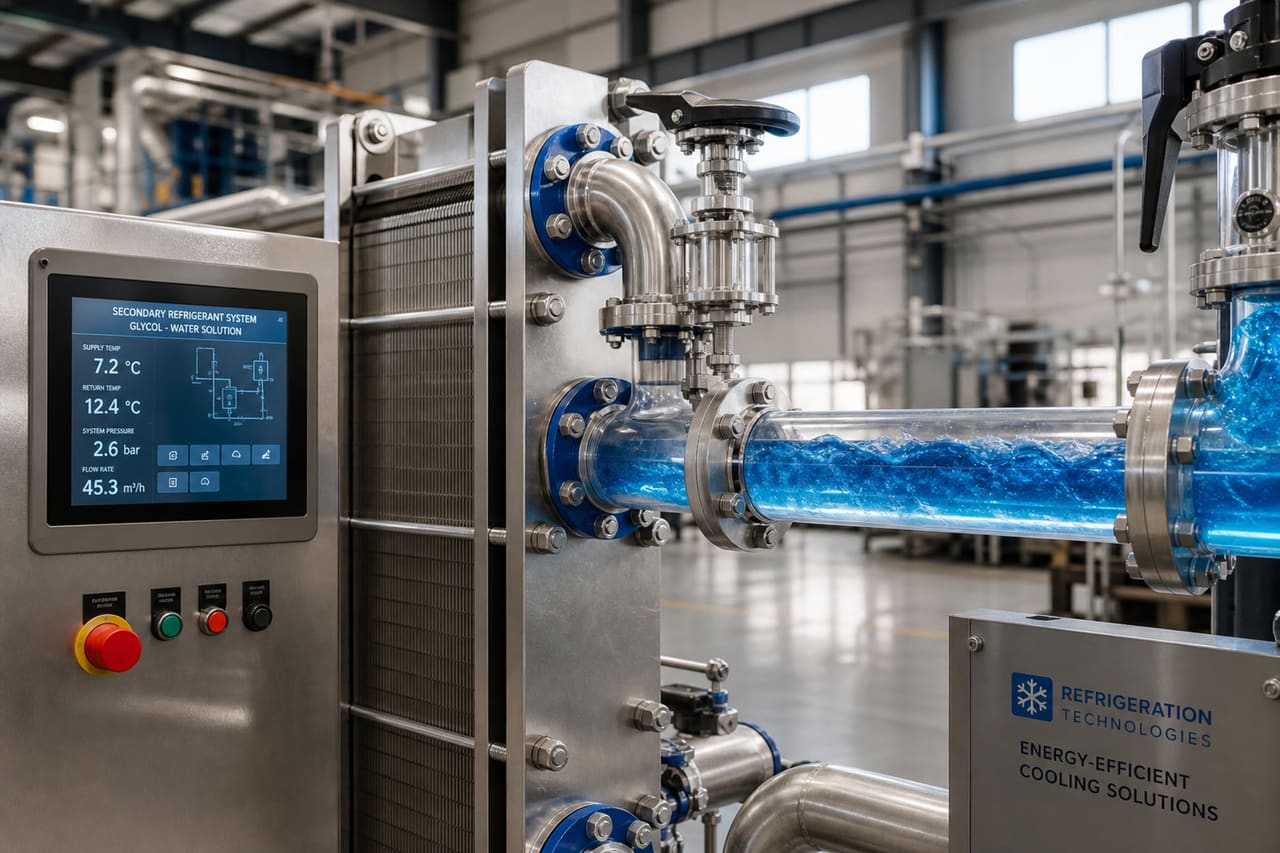 Industrial Cooling System Featuring Secondary Refrigerant Examples