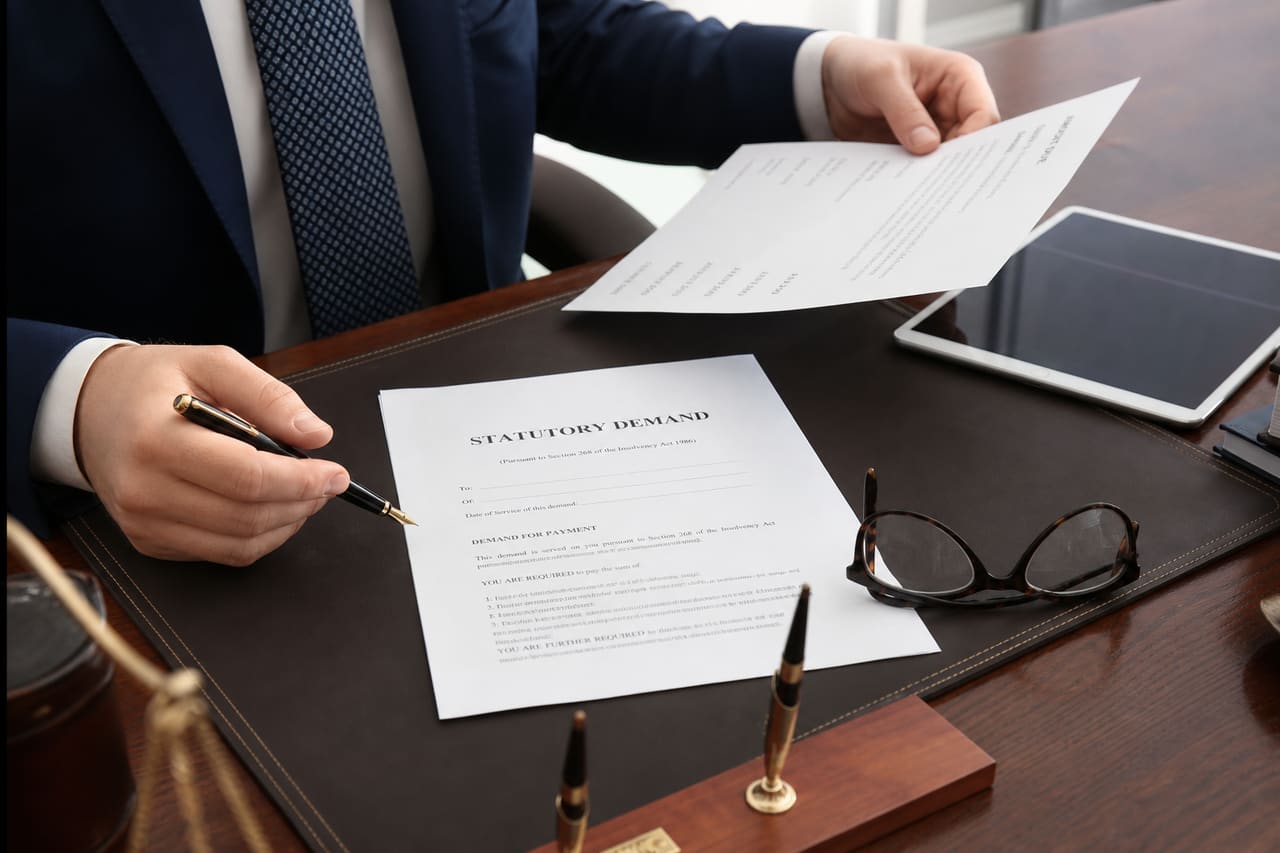 Lawyer Reviewing Legal Documents to Set Aside Statutory Demand Costs