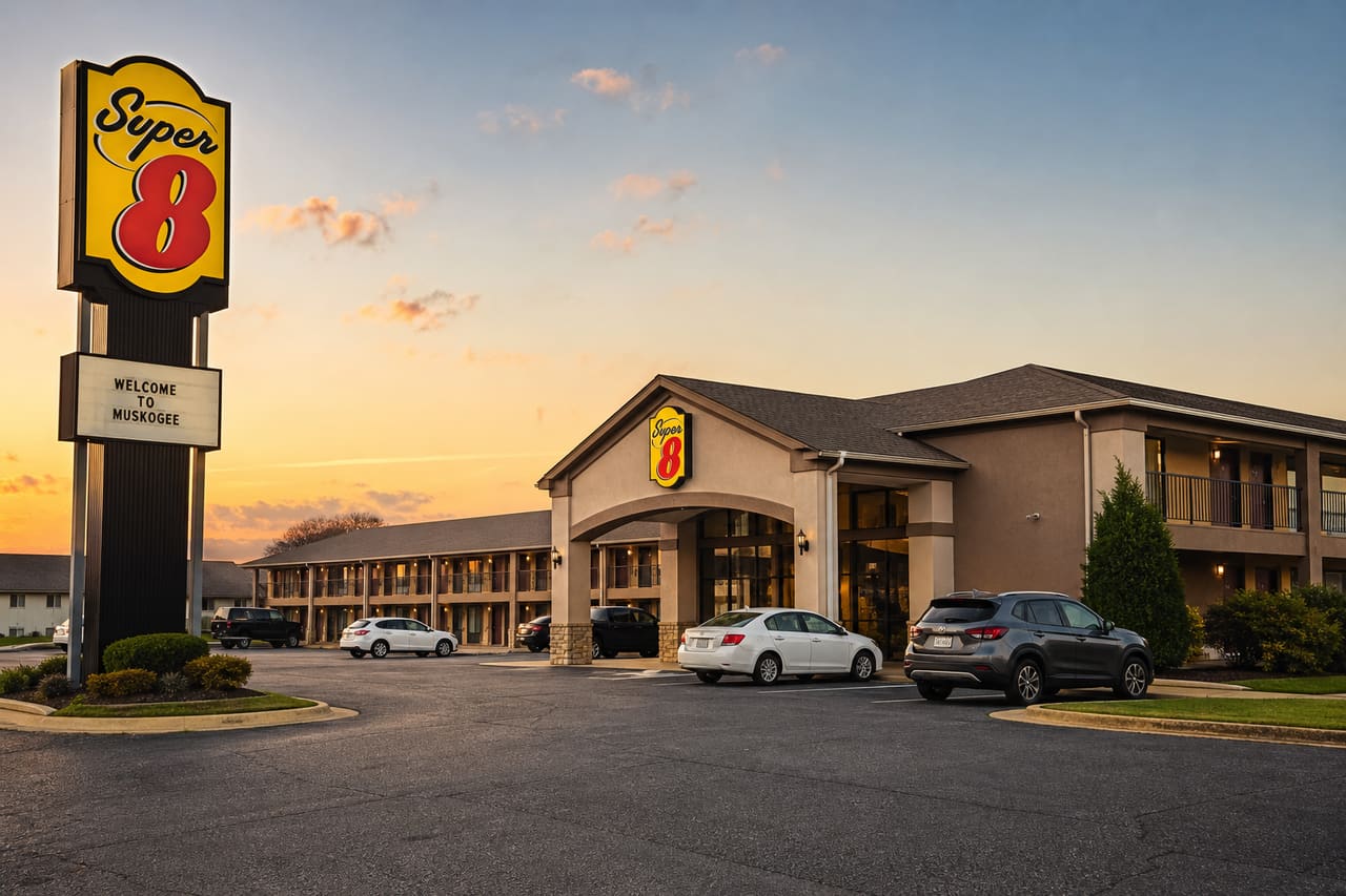 Exterior View of Super 8 Motel in Muskogee Oklahoma