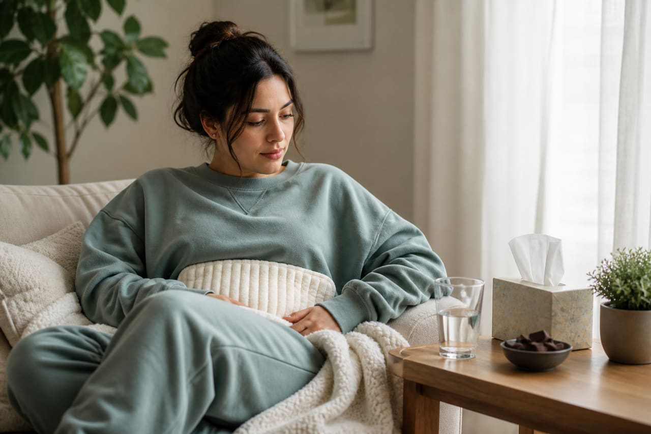 Teenage Girl Resting on Sofa During Monthly Period