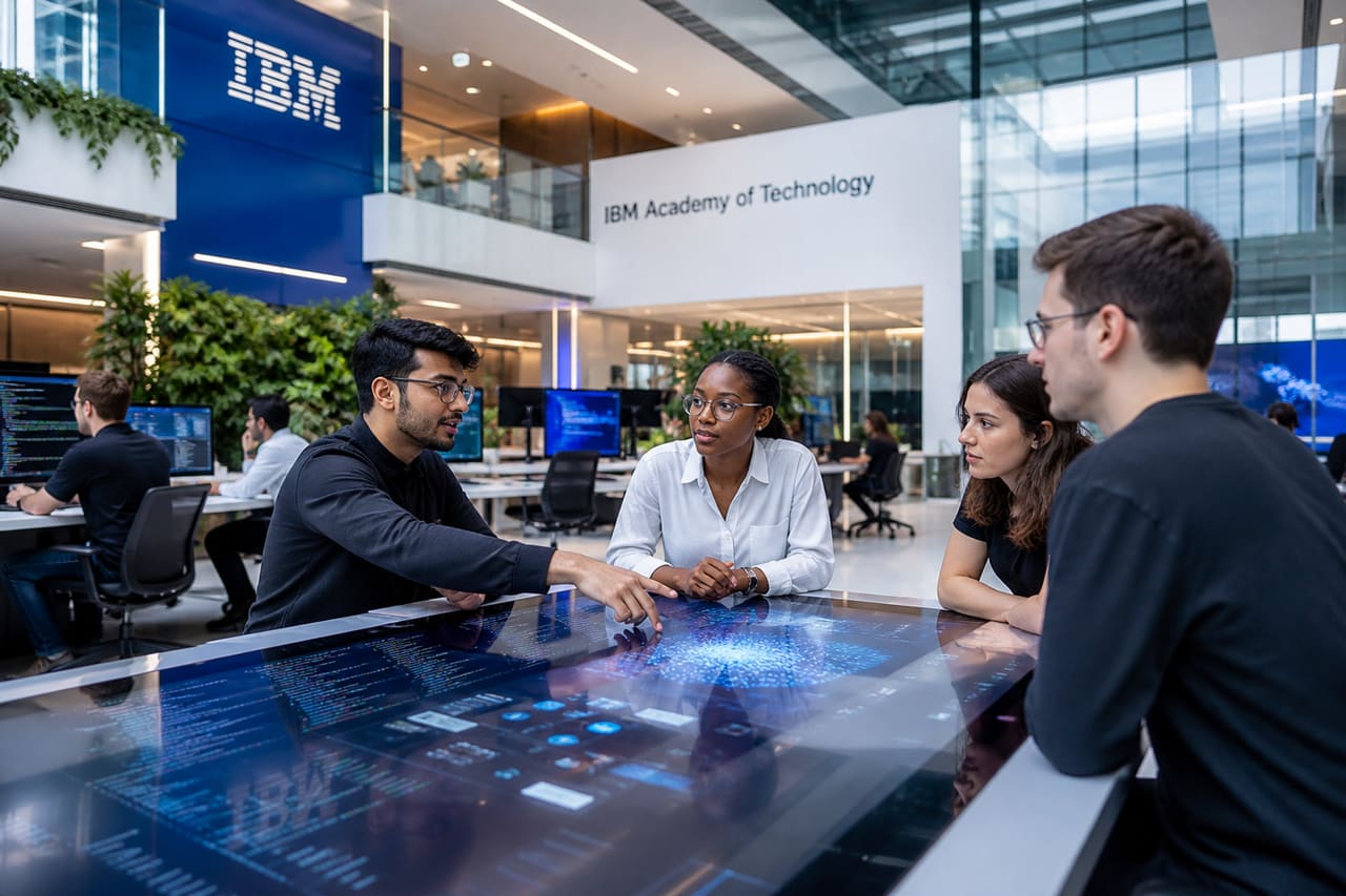 Students Collaborating in a Modern Technical Learning Hub