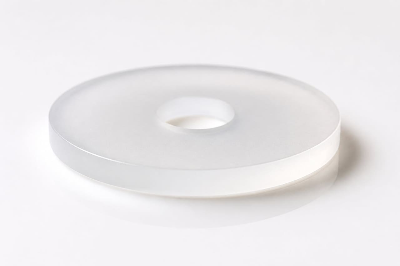 Translucent Silicone Piercing Disc on White Background