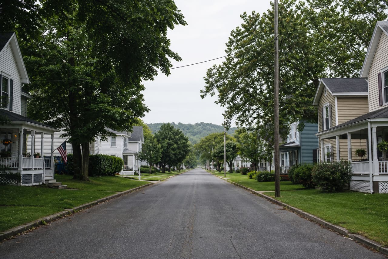 Residential Street View in a Small West Virginia Town